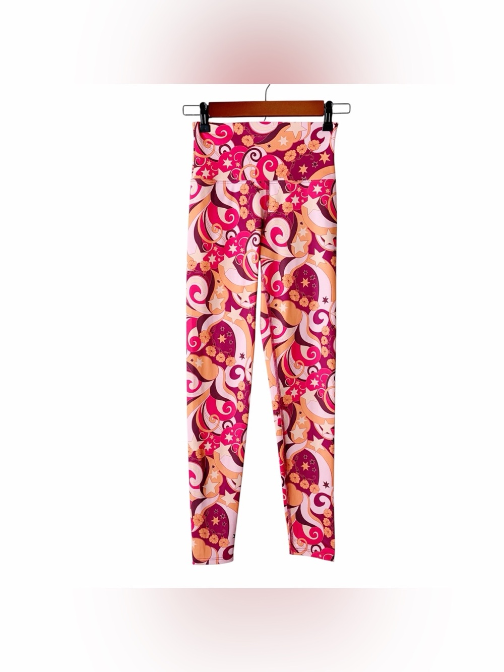 Beach Riot Sport | Piper Leggings Starlight Swirl 70s Floral Orange Pink Small - Picture 3 of 7